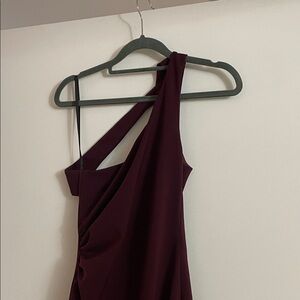 Katie May Elegant One-Shoulder Burgundy Dress